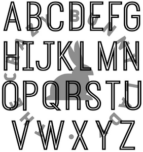 OUTLINE ALPHABET SVG Engrave Cut Digital File