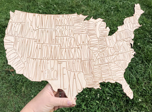 USA State Map SVG Engrave Cut Digital File