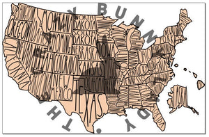 USA State Map SVG Engrave Cut Digital File